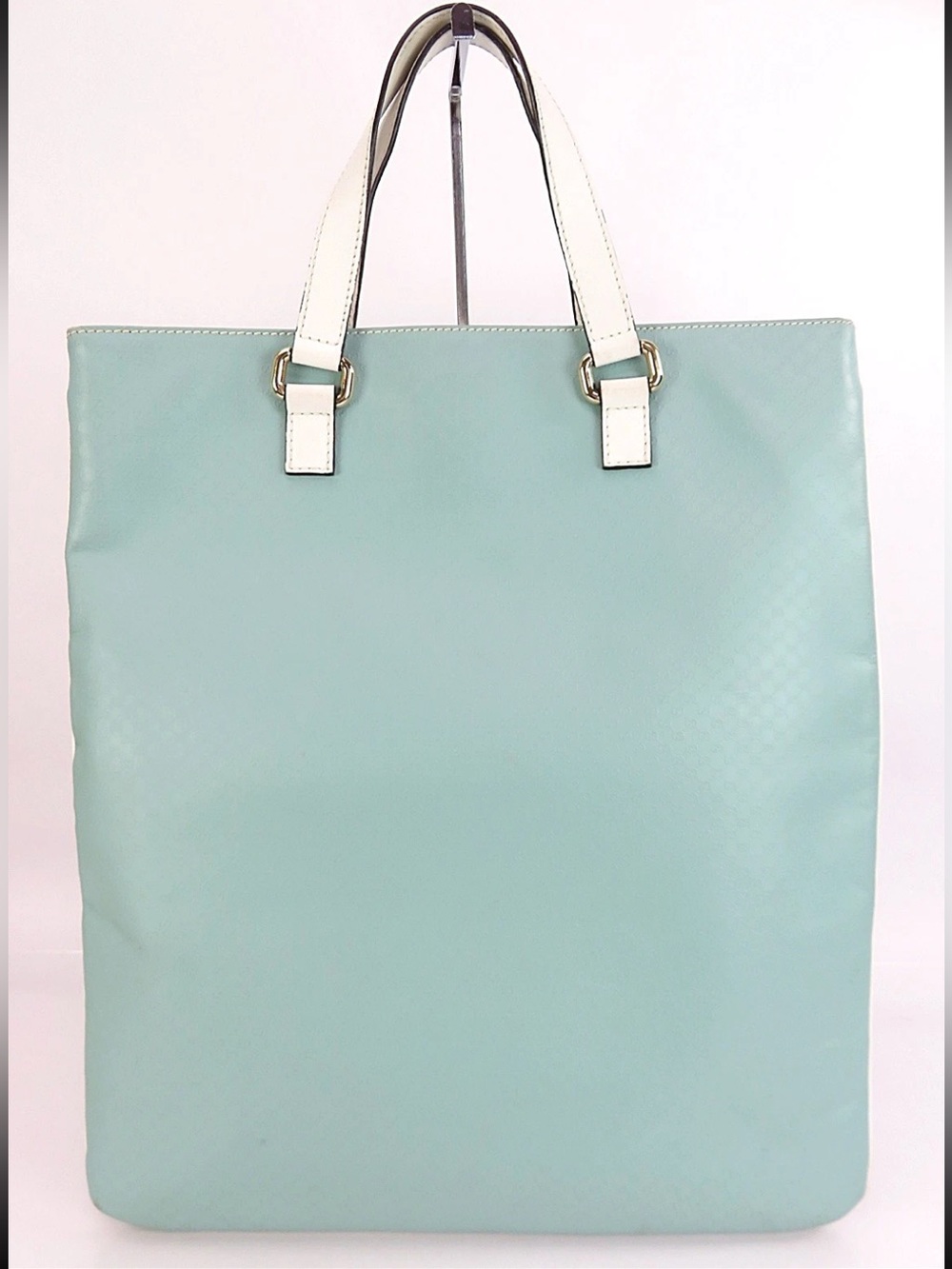 Gucci Mint Green Tote with White Handles